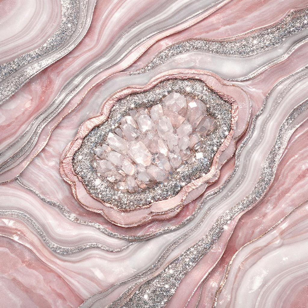 Blush Crystal Geode Wallpaper