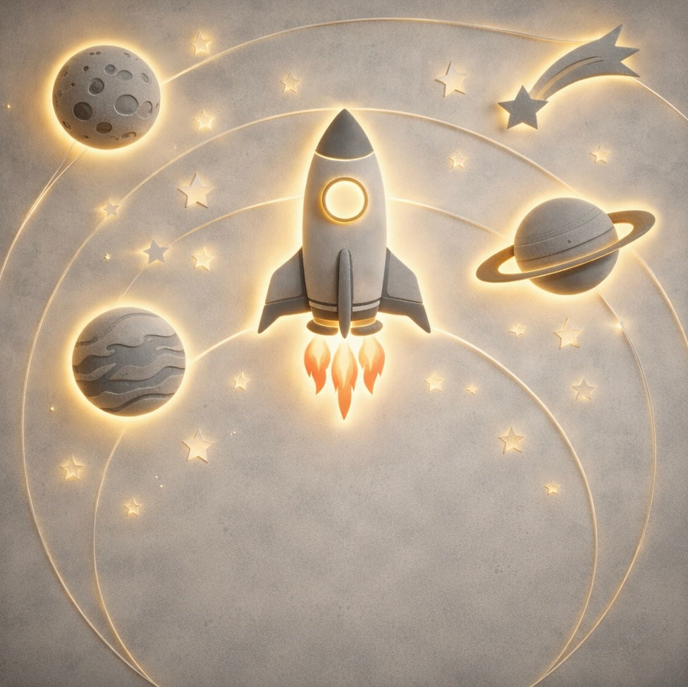 Glow Rocket Space Wallpaper