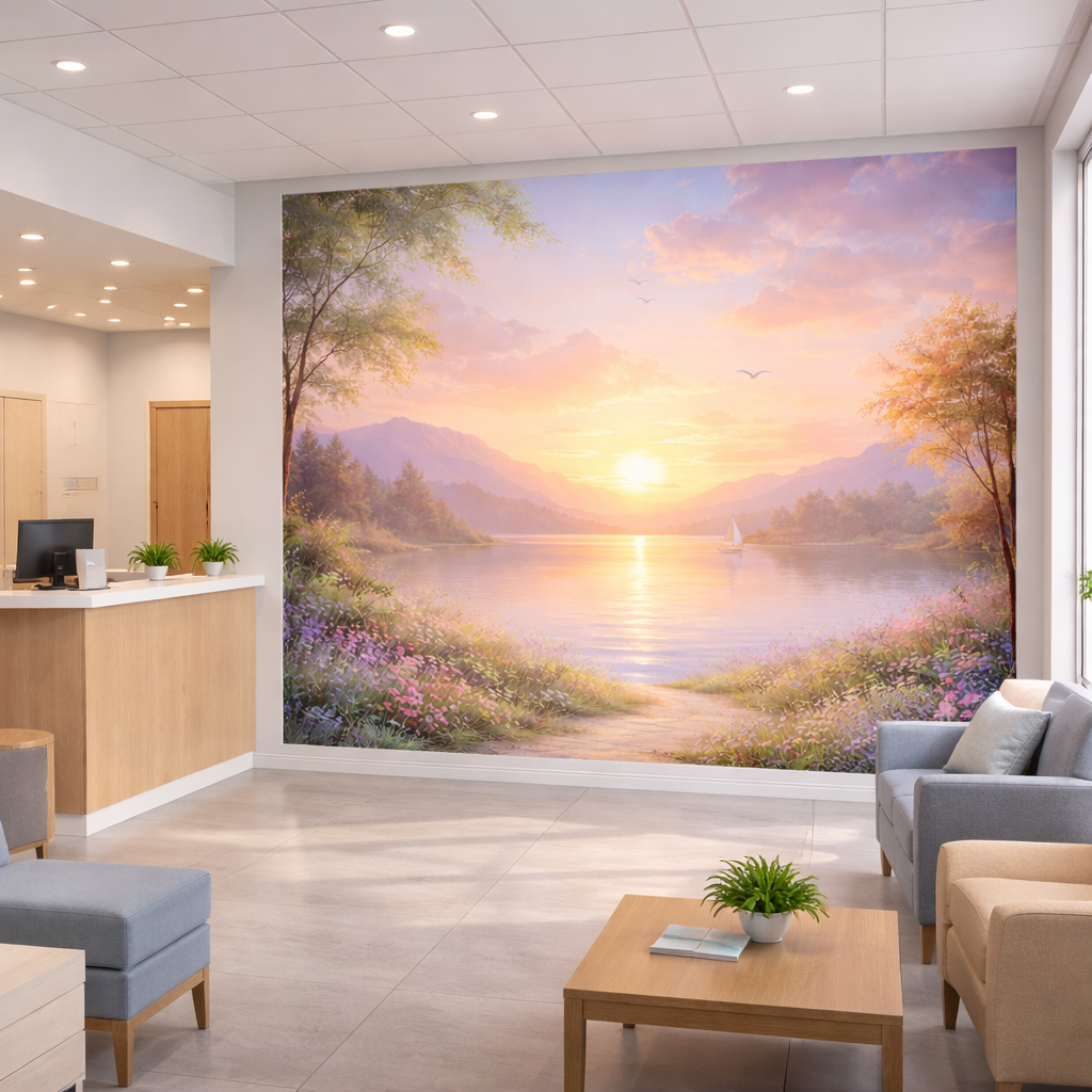 Serene Sunrise Lakescape Wallpaper