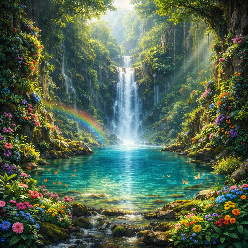 Waterfall Dreamscape Wallpaper