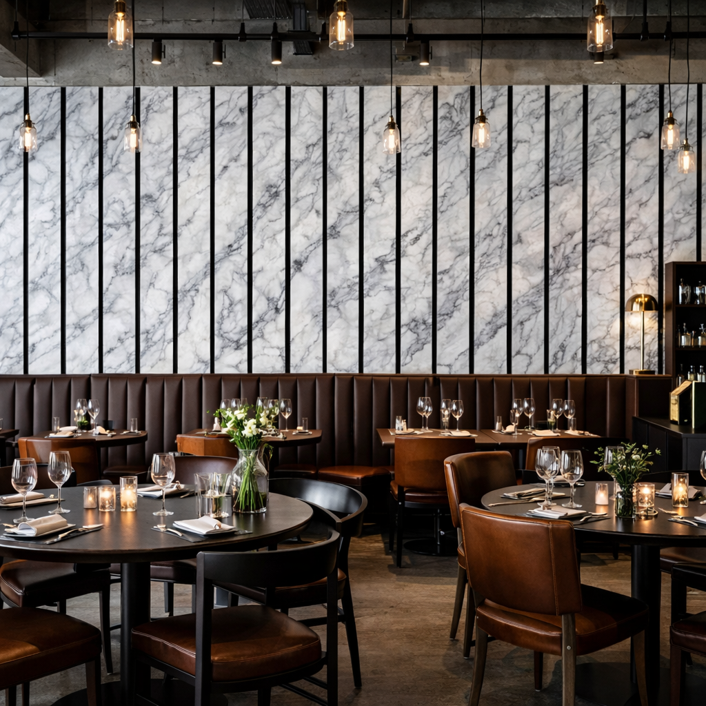 Wooden Slat Texture Wallpaper applied to the wall