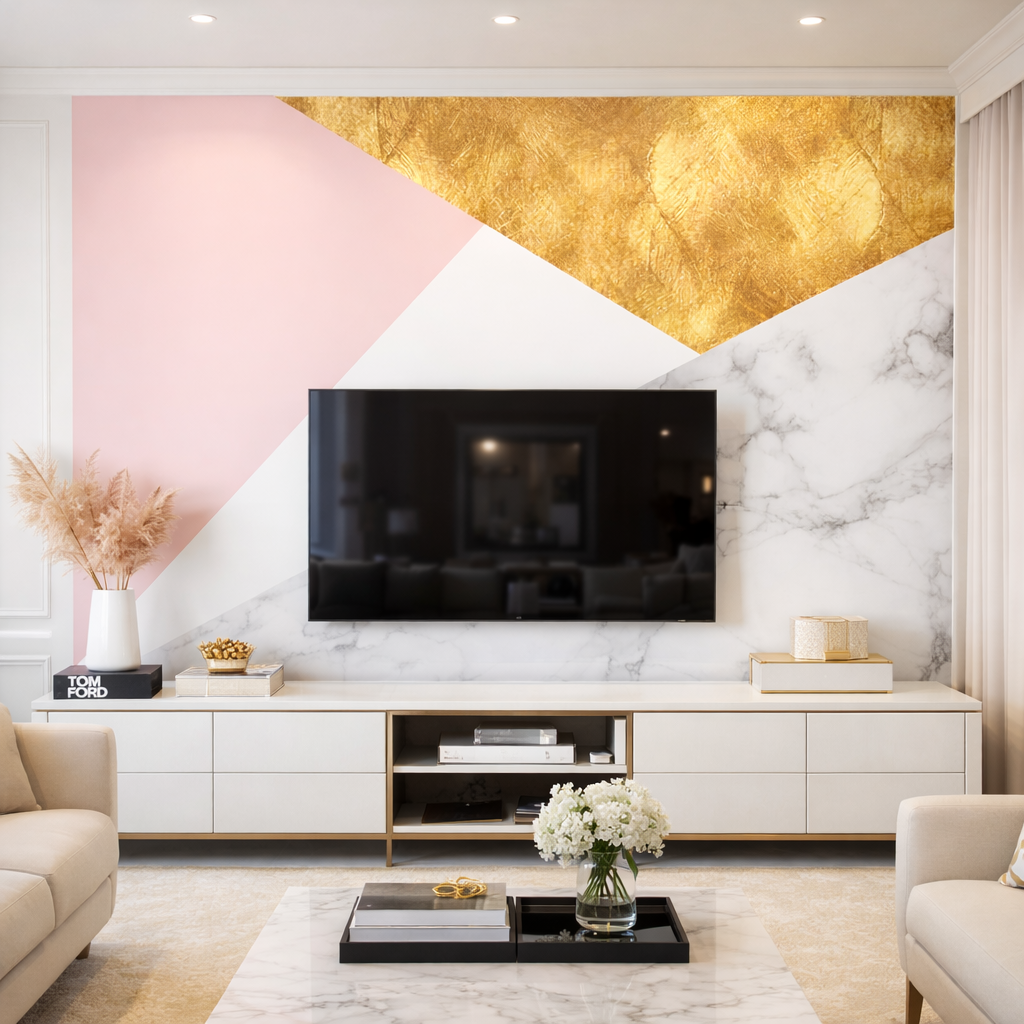 Blush Noir Wallpaper applied to the wall