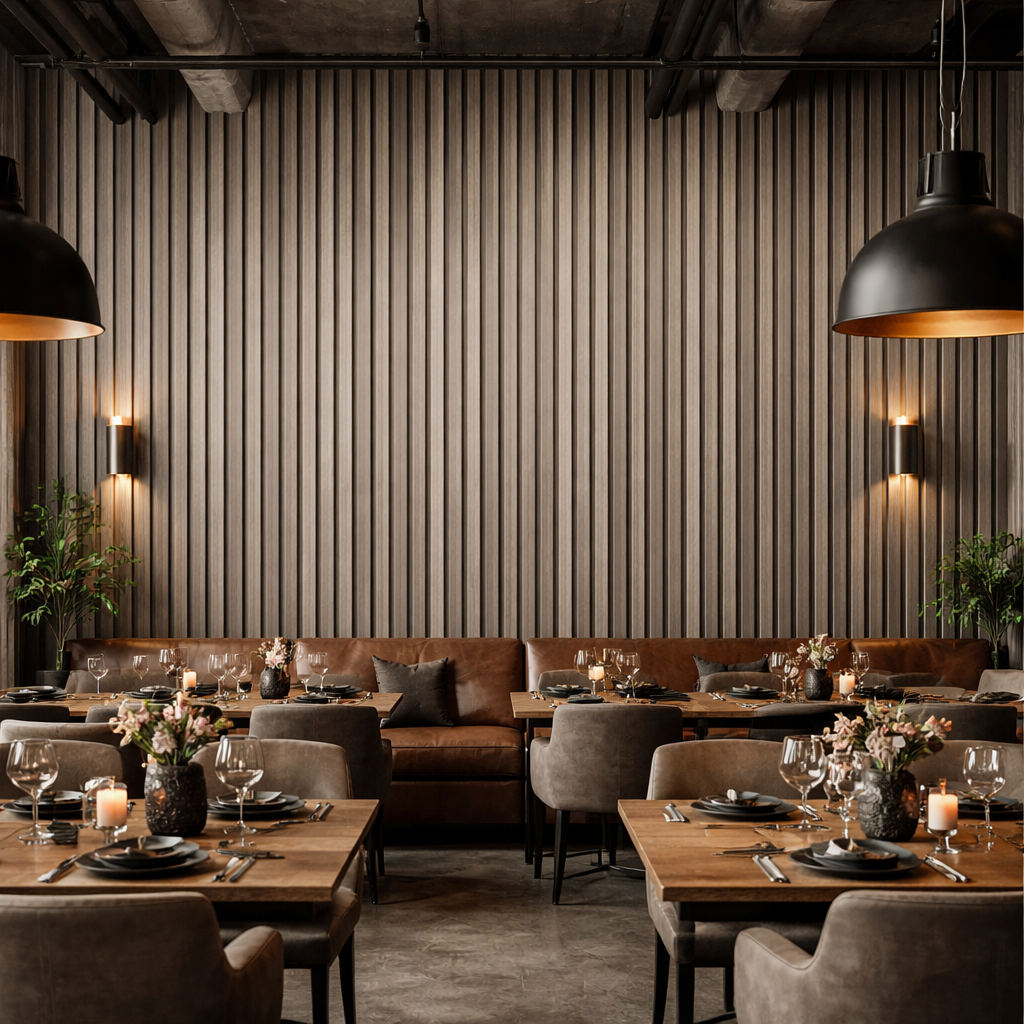 Modern Marble Slat Wallpaper applied to the wall
