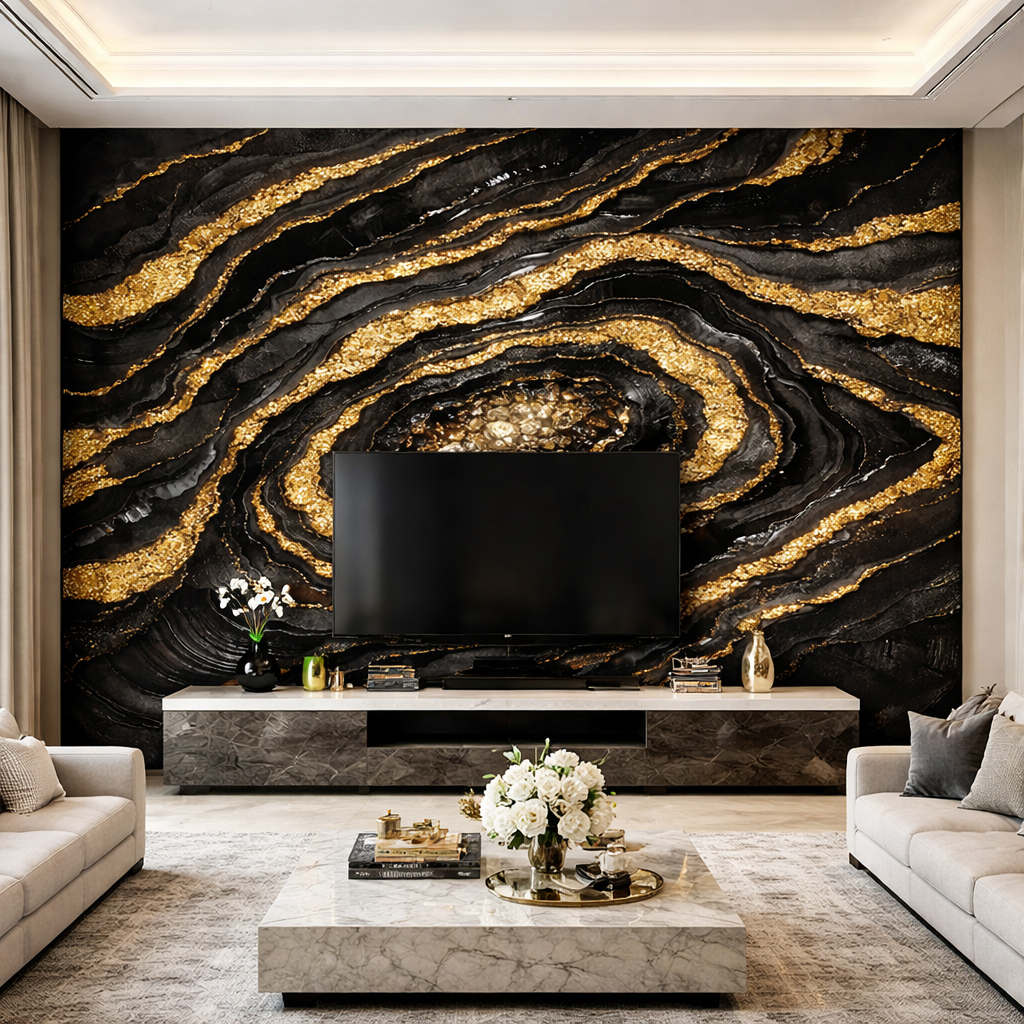 Gilded Obsidian Aura Wallpaper