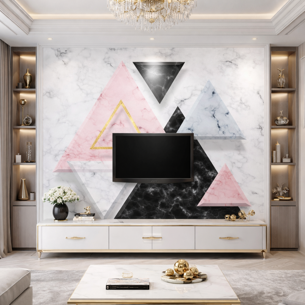 Rose & Onyx Wallpaper applied to the wall
