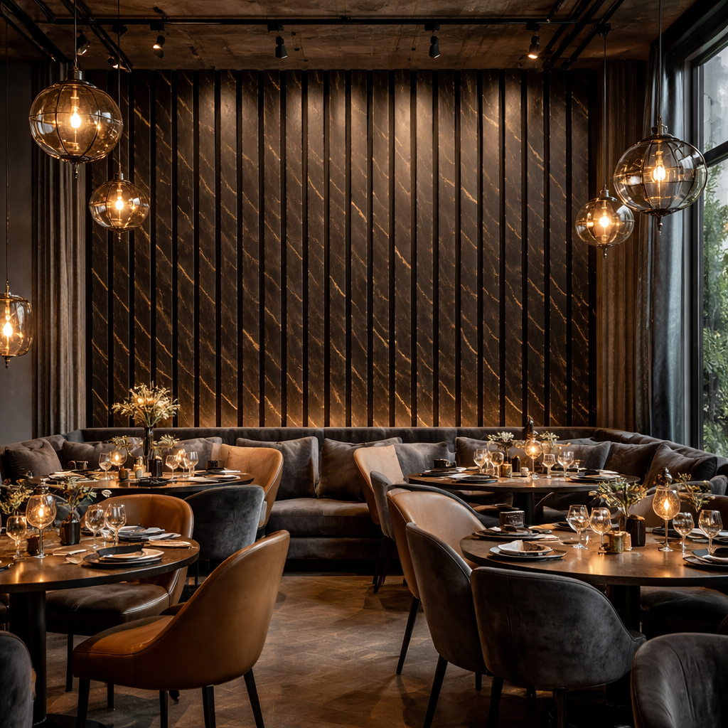 Midnight Marble Slat Wallpaper