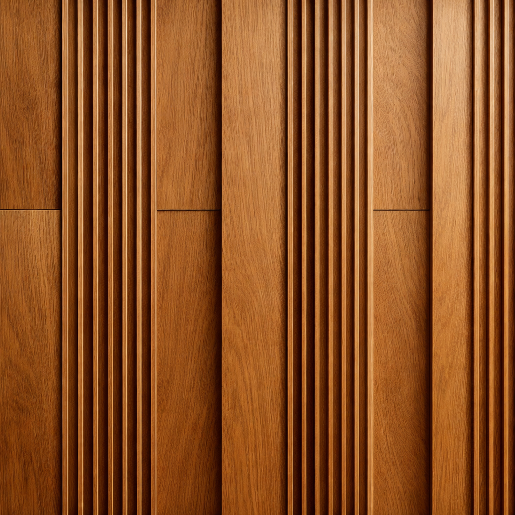 Walnut Slat Elegance Wallpaper