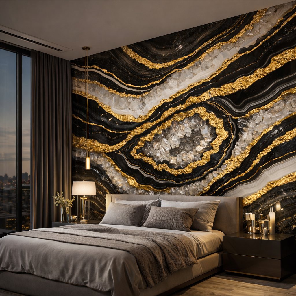 Gilded Onyx Luxe Wallpaper