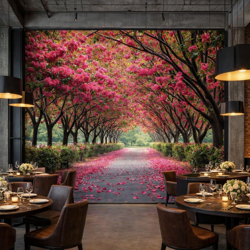 Cherry Blossom Avenue Wallpaper