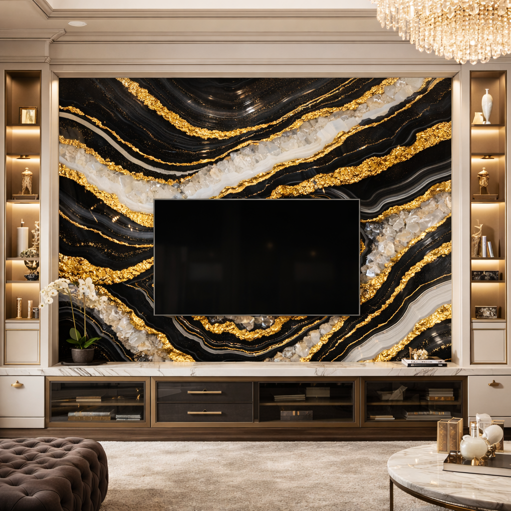 Gilded Onyx Luxe Wallpaper
