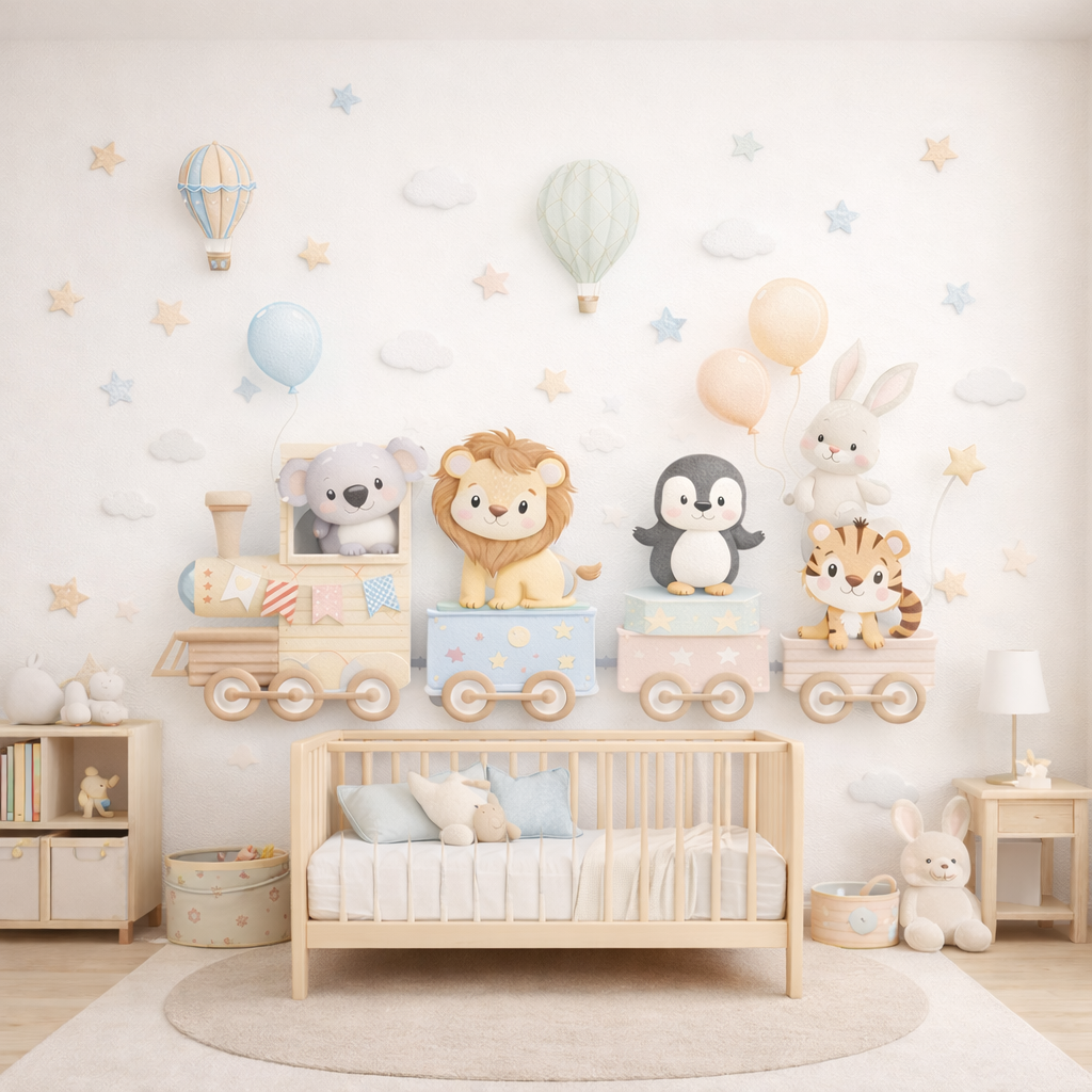 Jungle Express Wallpaper applied to the wall
