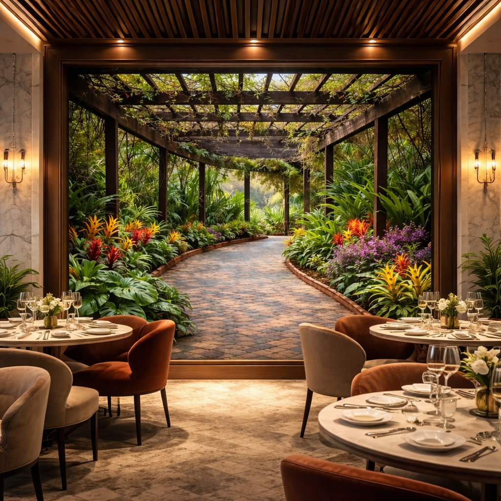 Botanical Walkway Wallpaper