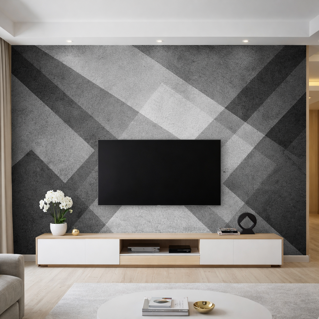 Intersecta Geometry Wallpaper applied to the wall