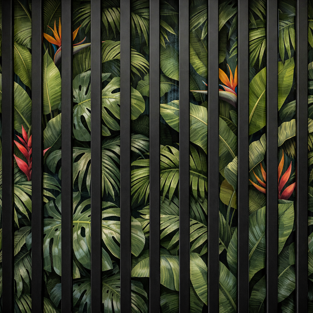 Tropical Slatted Elegance Wallpaper