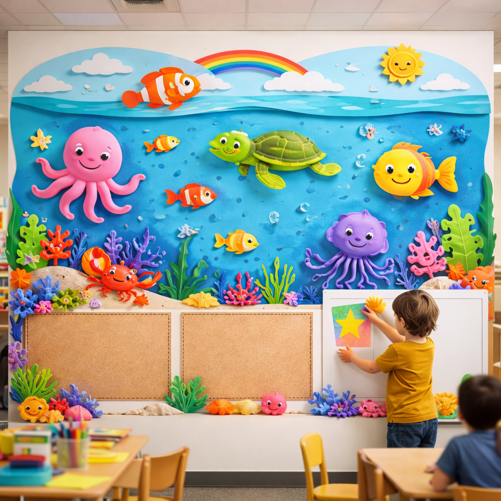 Wipeable Ocean Display Wallpaper