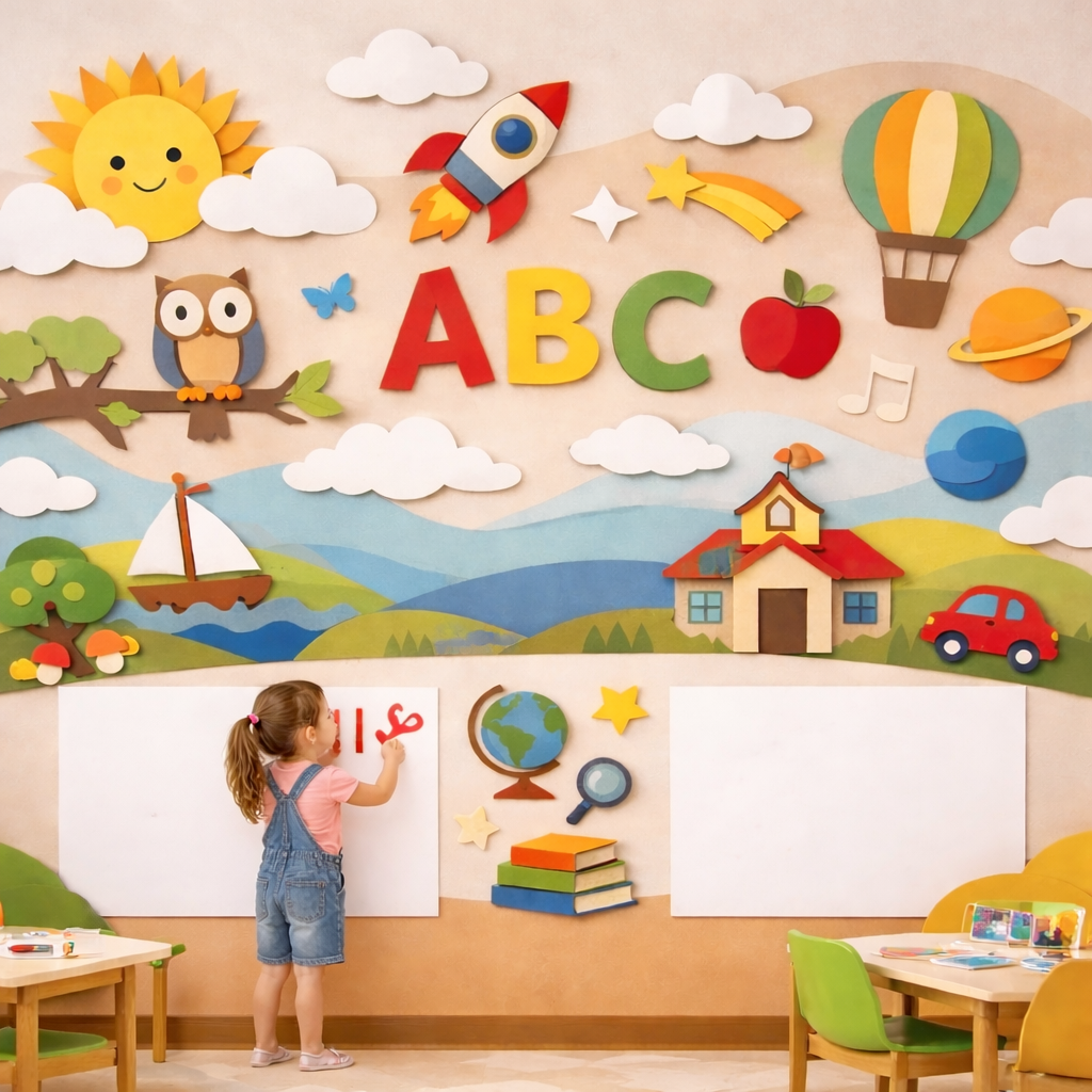 Wipeable ABC Learning Wallpaper