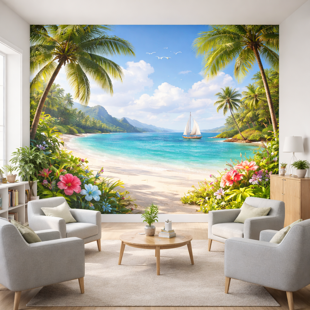 Tropical Serenity Beach Escape Wallpaper