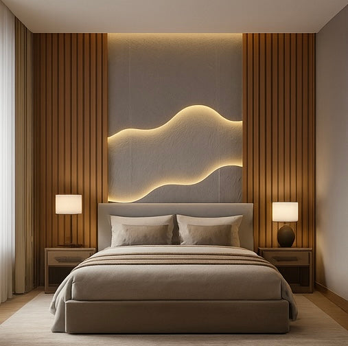 Sculpted Glow Wave Wallpaper