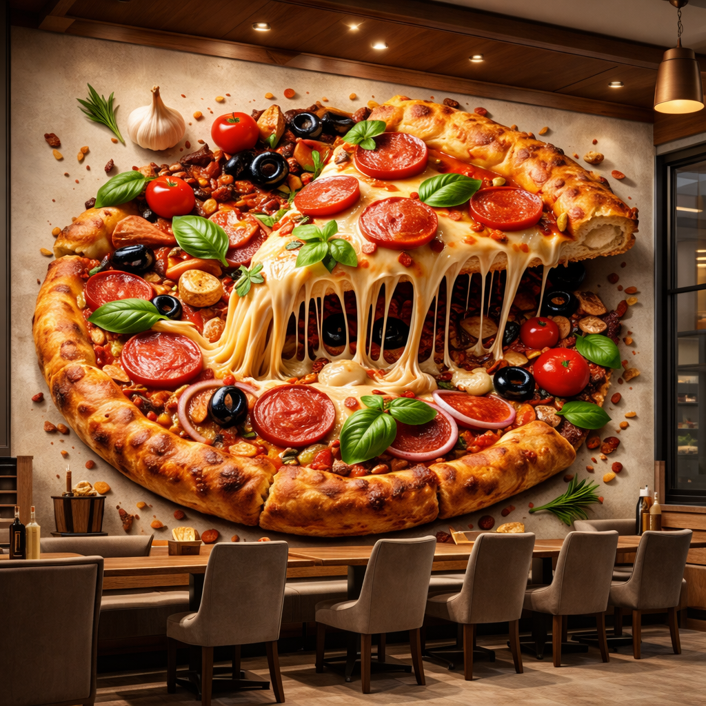 Melting Cheese Pizza Feast Wallpaper
