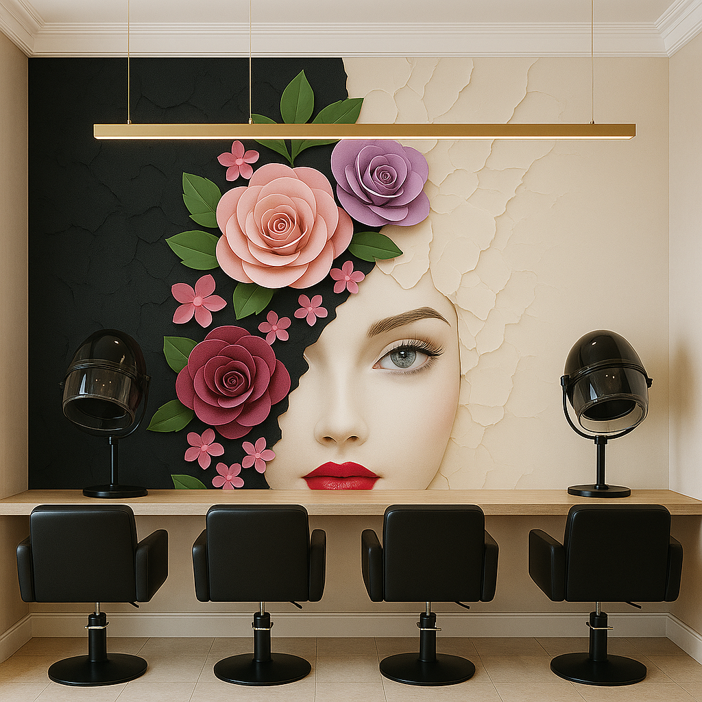 Floral Face Art Wallpaper