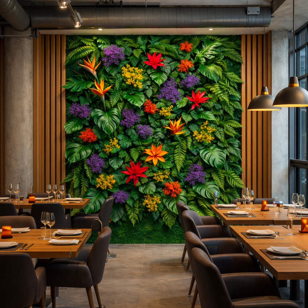 Rose Garden Wallpaper applied to the wall