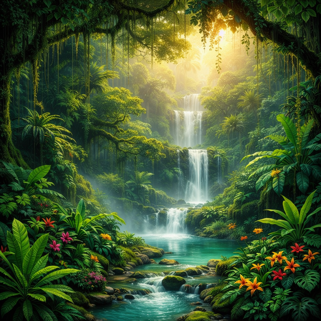 Rainforest Waterfall Wallpaper