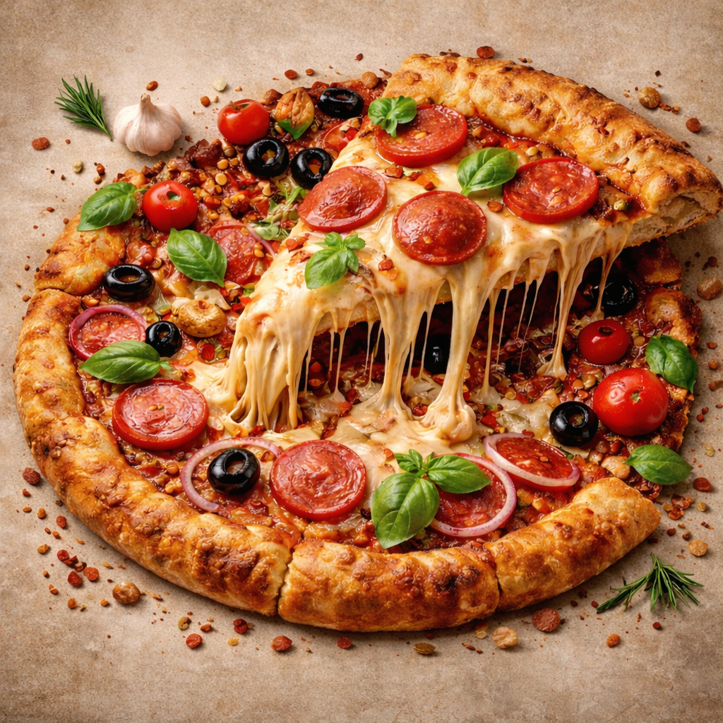 Melting Cheese Pizza Feast Wallpaper