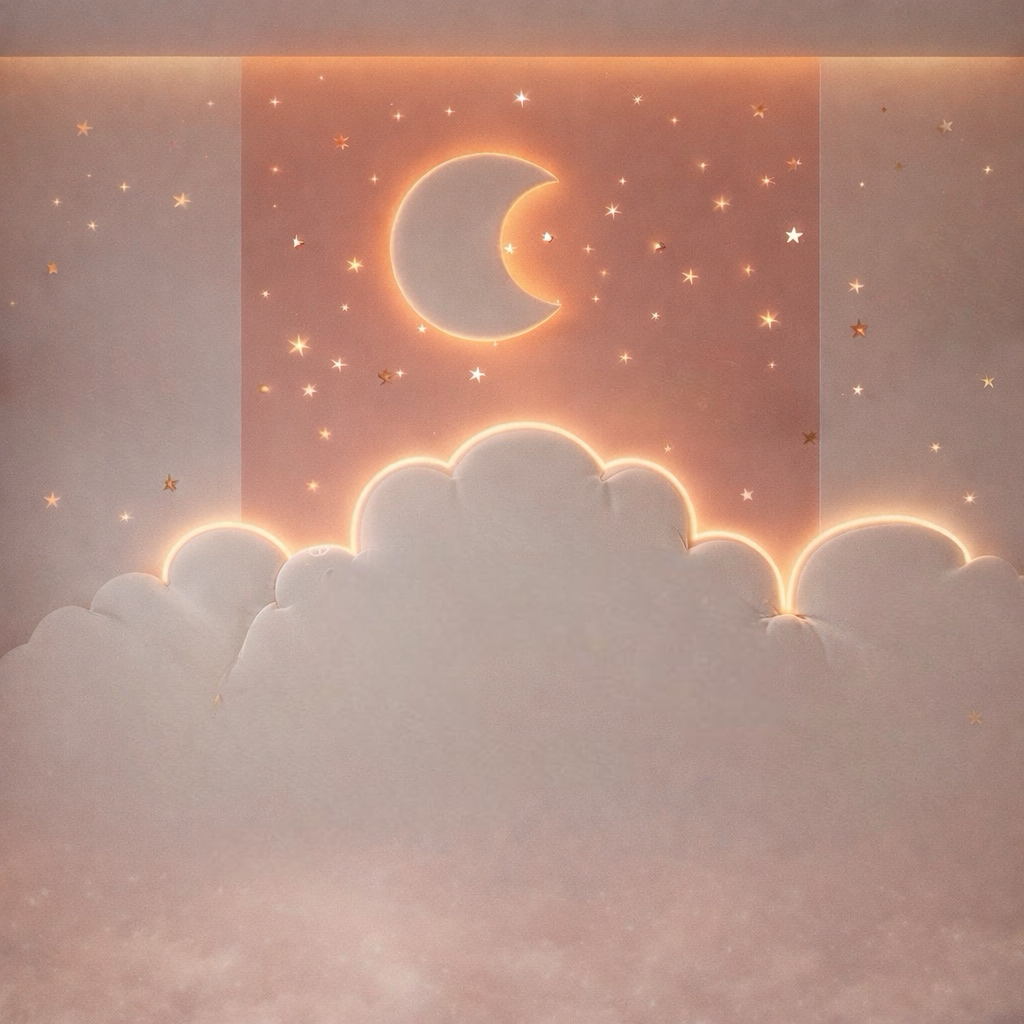 Golden Moon & Stars Wallpaper