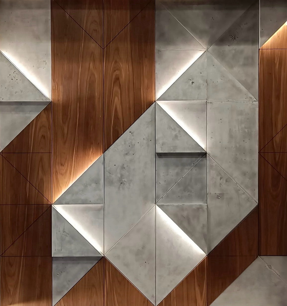 Luxe Concrete & Wood Wallpaper