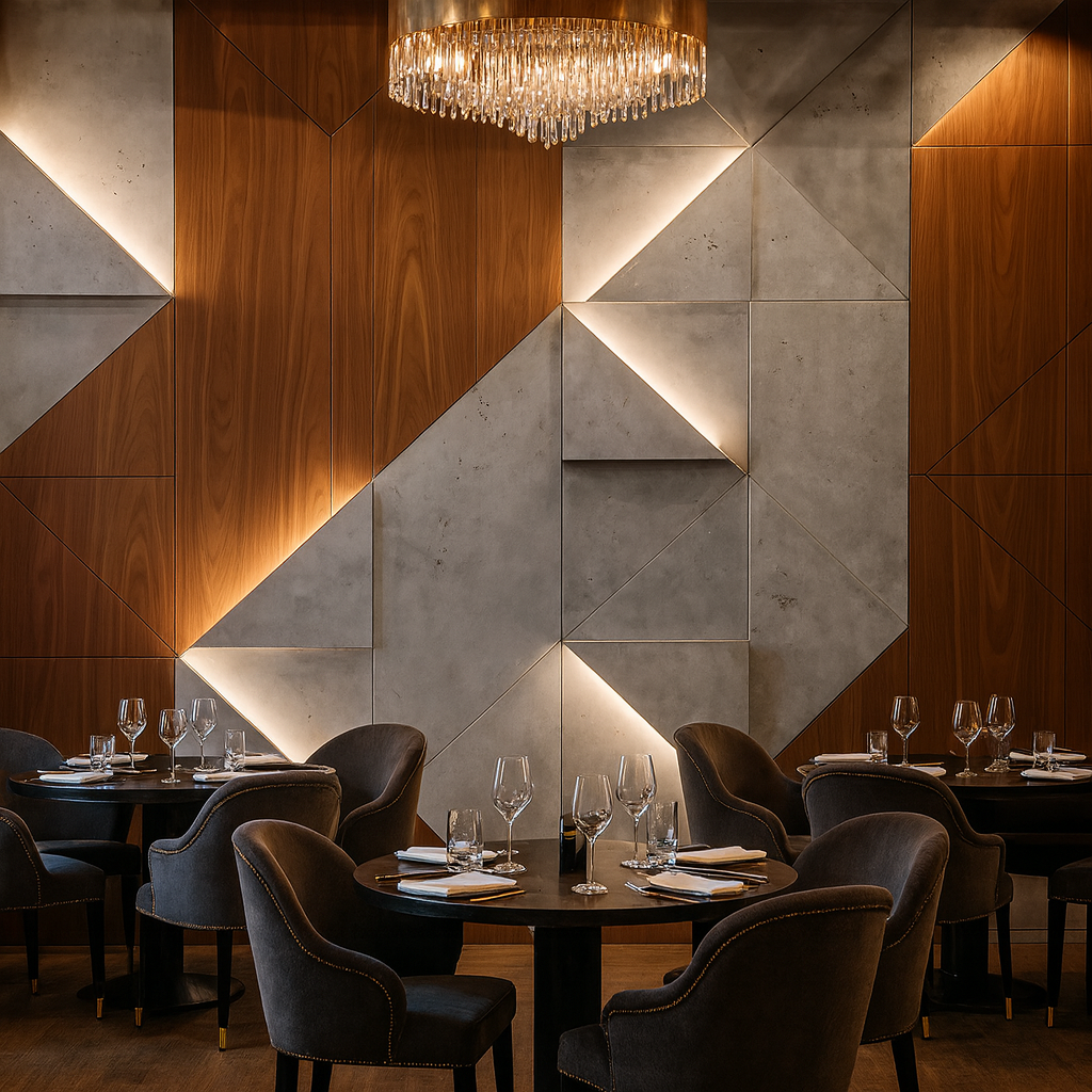 Luxe Concrete & Wood Wallpaper