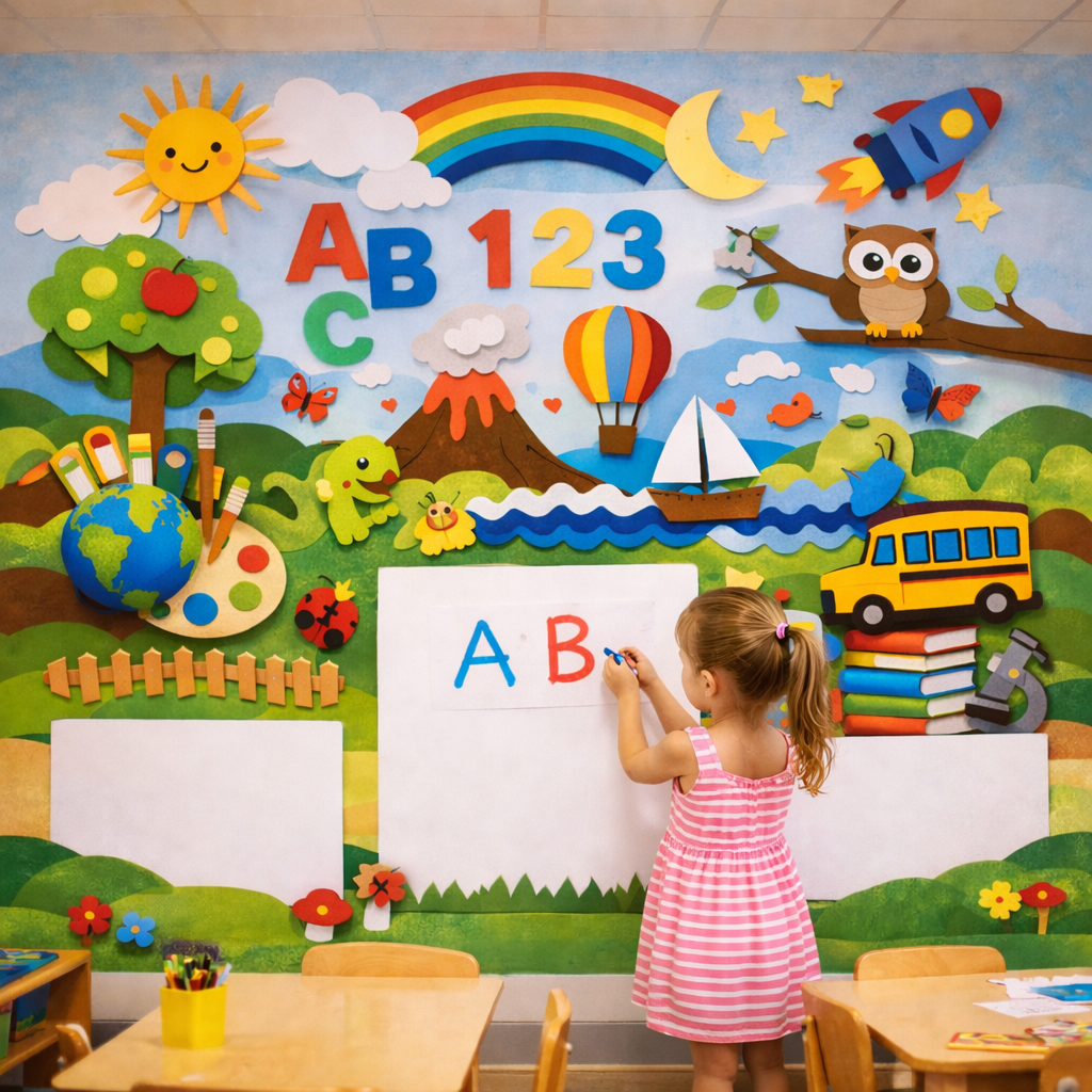 Wipeable Learning Adventure Wallpaper