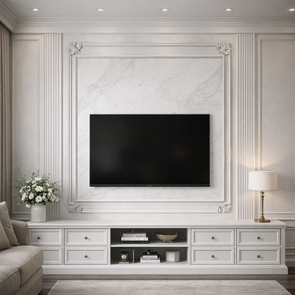 Classic Marble Panel Wallpaper