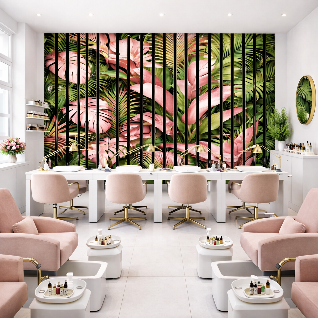 Tropical Blush Slat Wallpaper