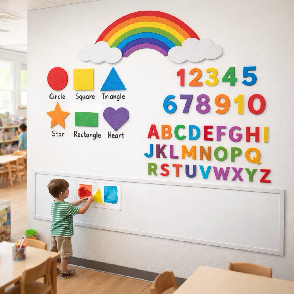 Wipeable Preschool Art Wallpaper