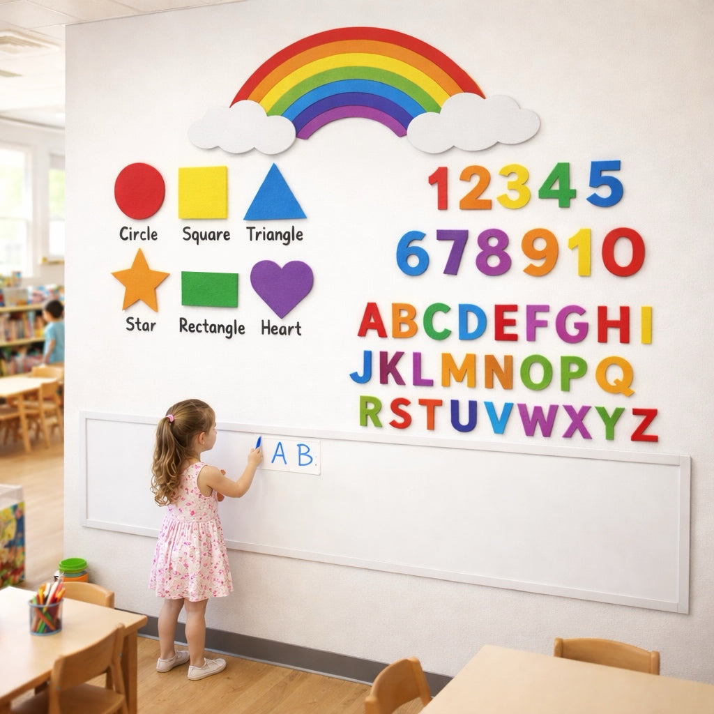 Wipeable Preschool Art Wallpaper