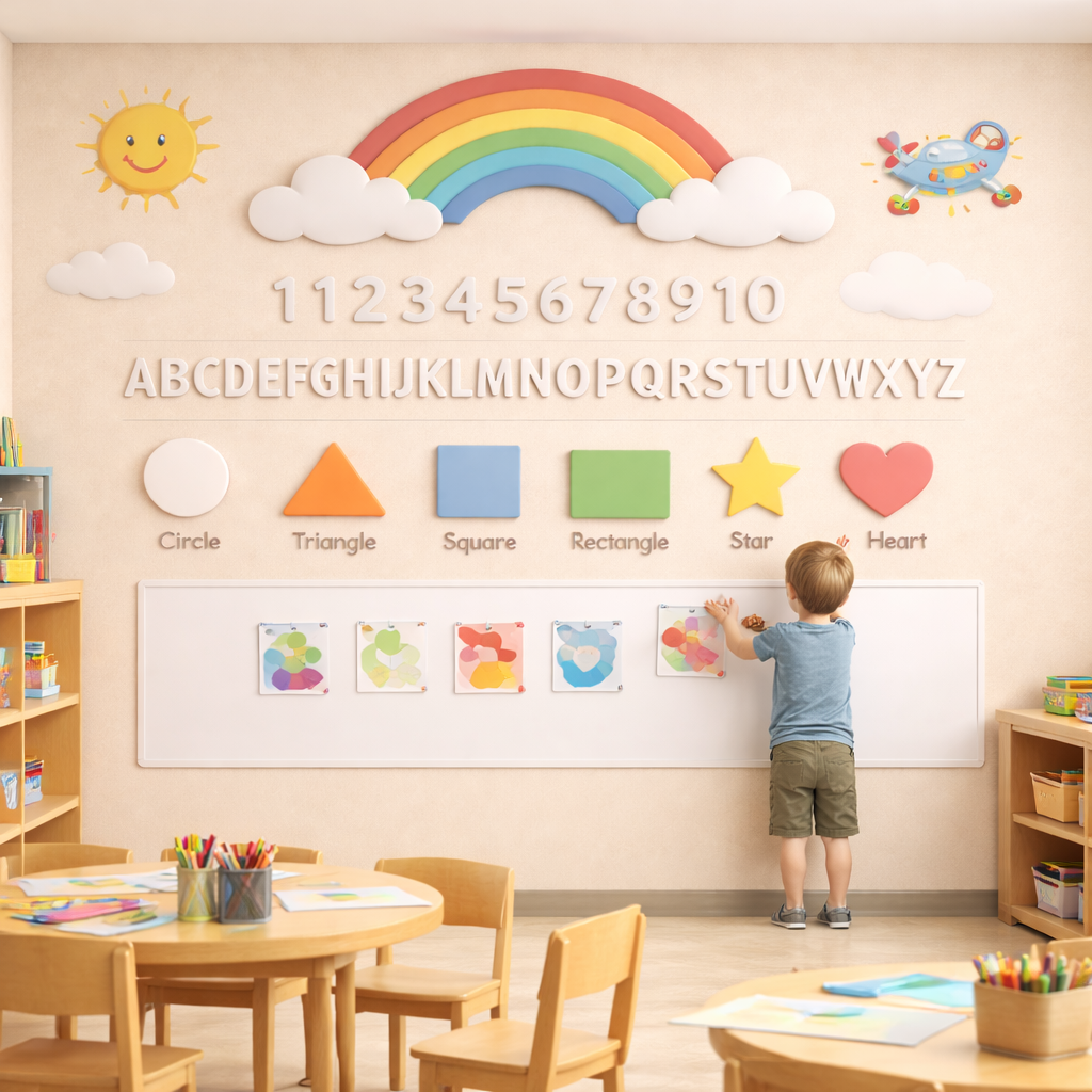 Wipeable Kids Learning Wallpaper