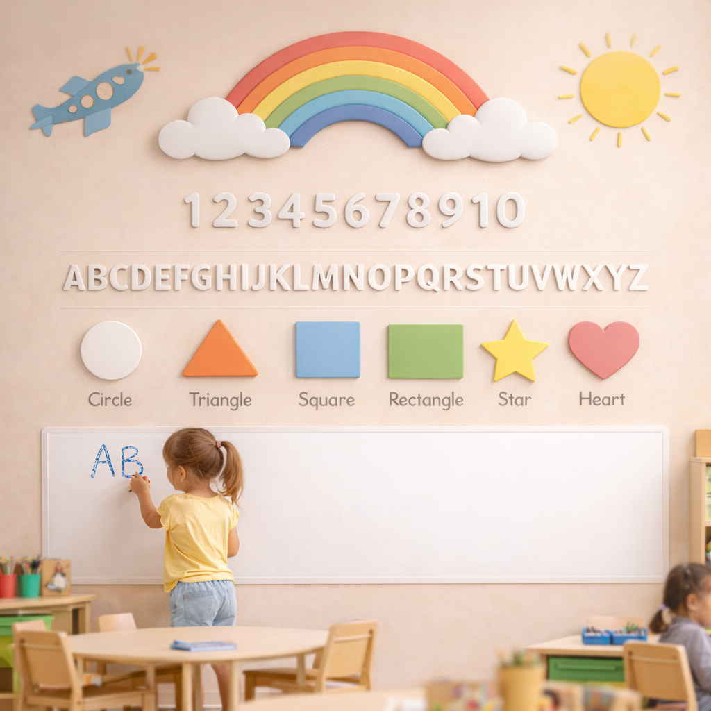 Wipeable Kids Learning Wallpaper