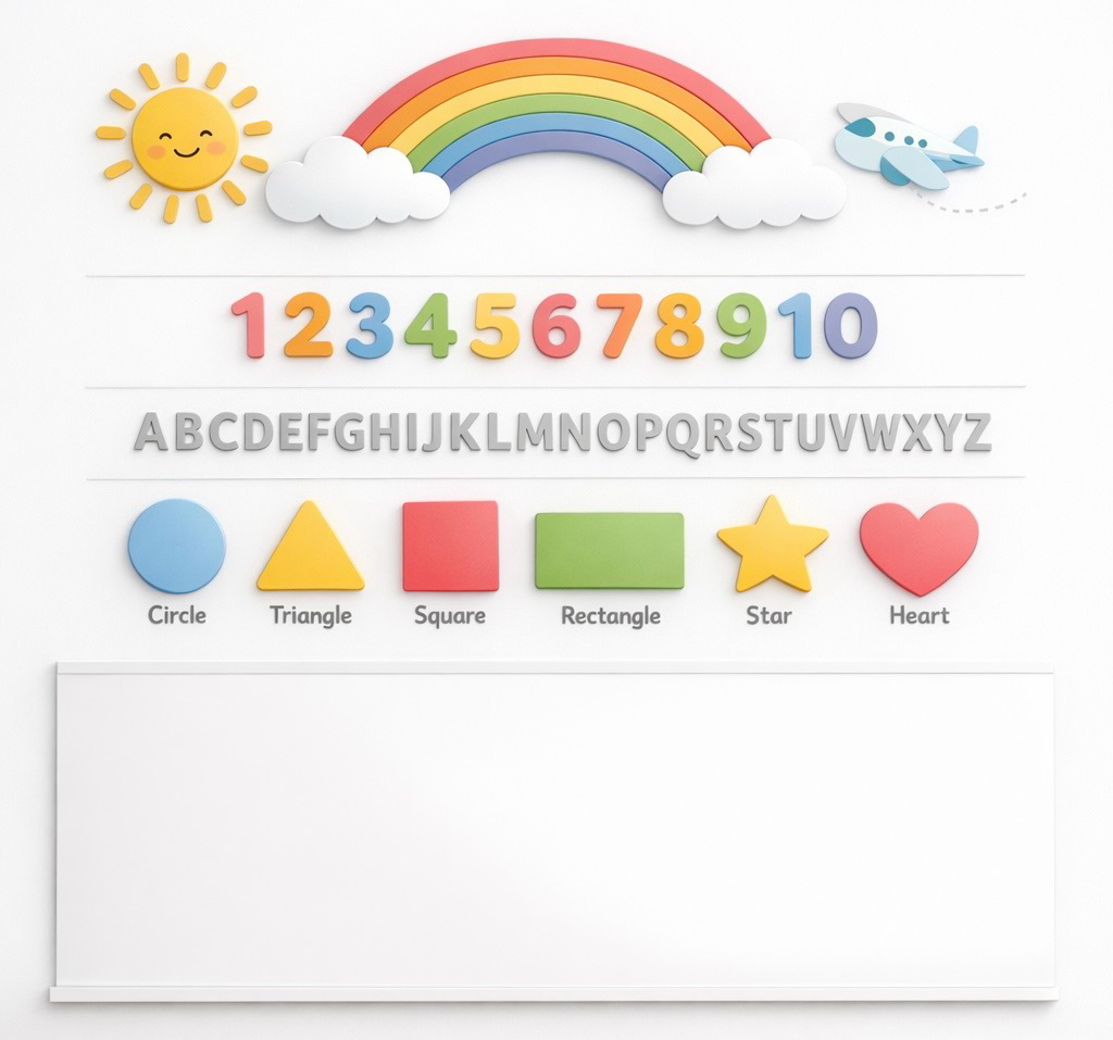 Wipeable Rainbow Learning Wallpaper