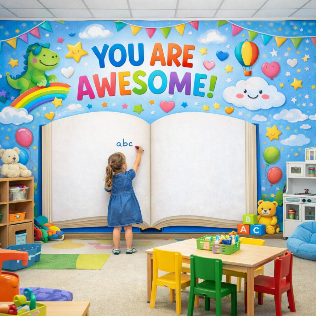 Wipeable Awesome Book Wallpaper