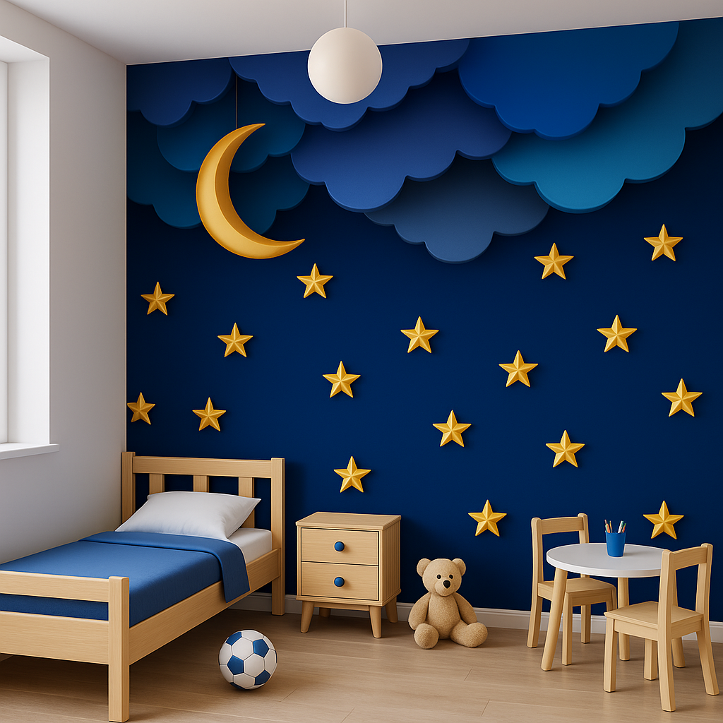 Moon & Stars Night Sky Wallpaper Mural