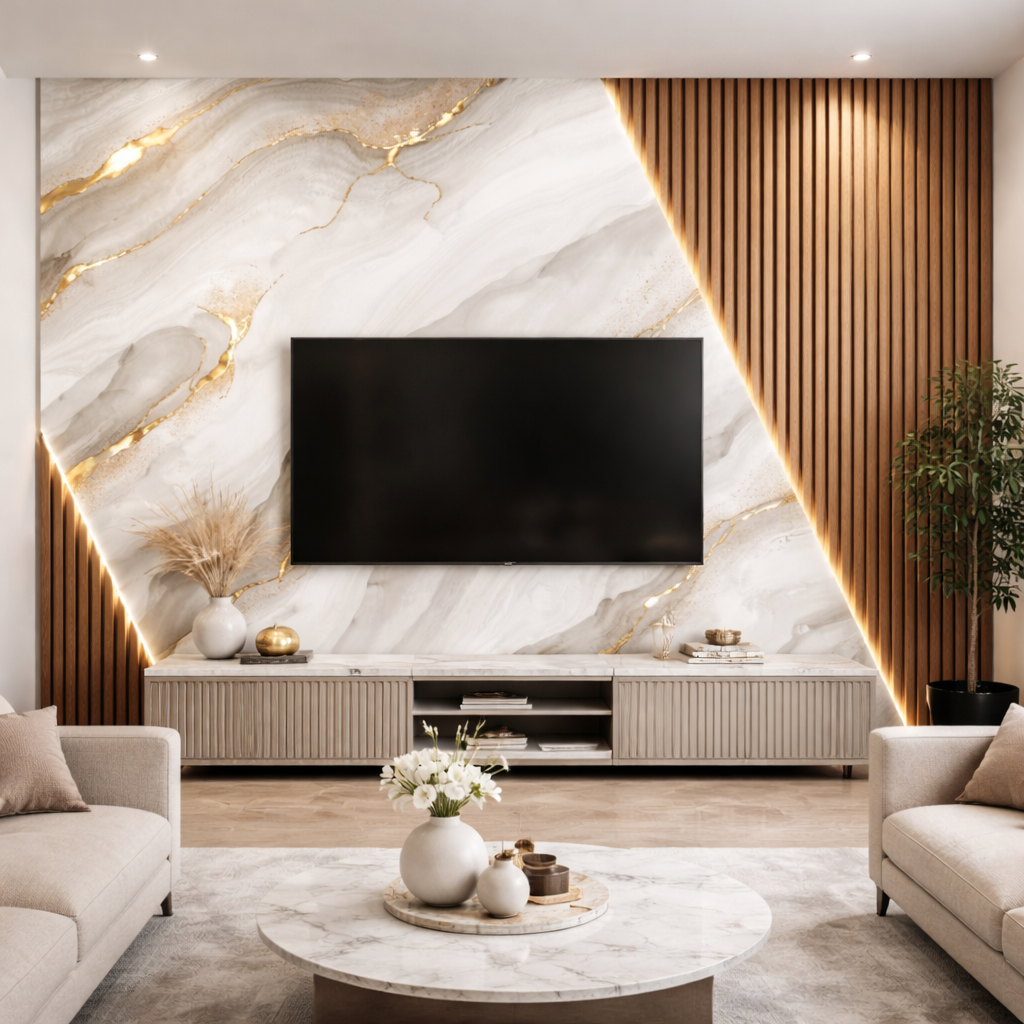 Ivory Glow Marble Wallpaper