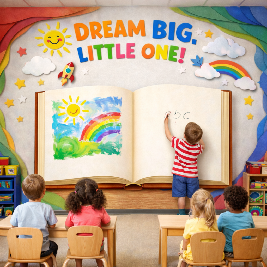 Wipeable Dream Big Book Wallpaper