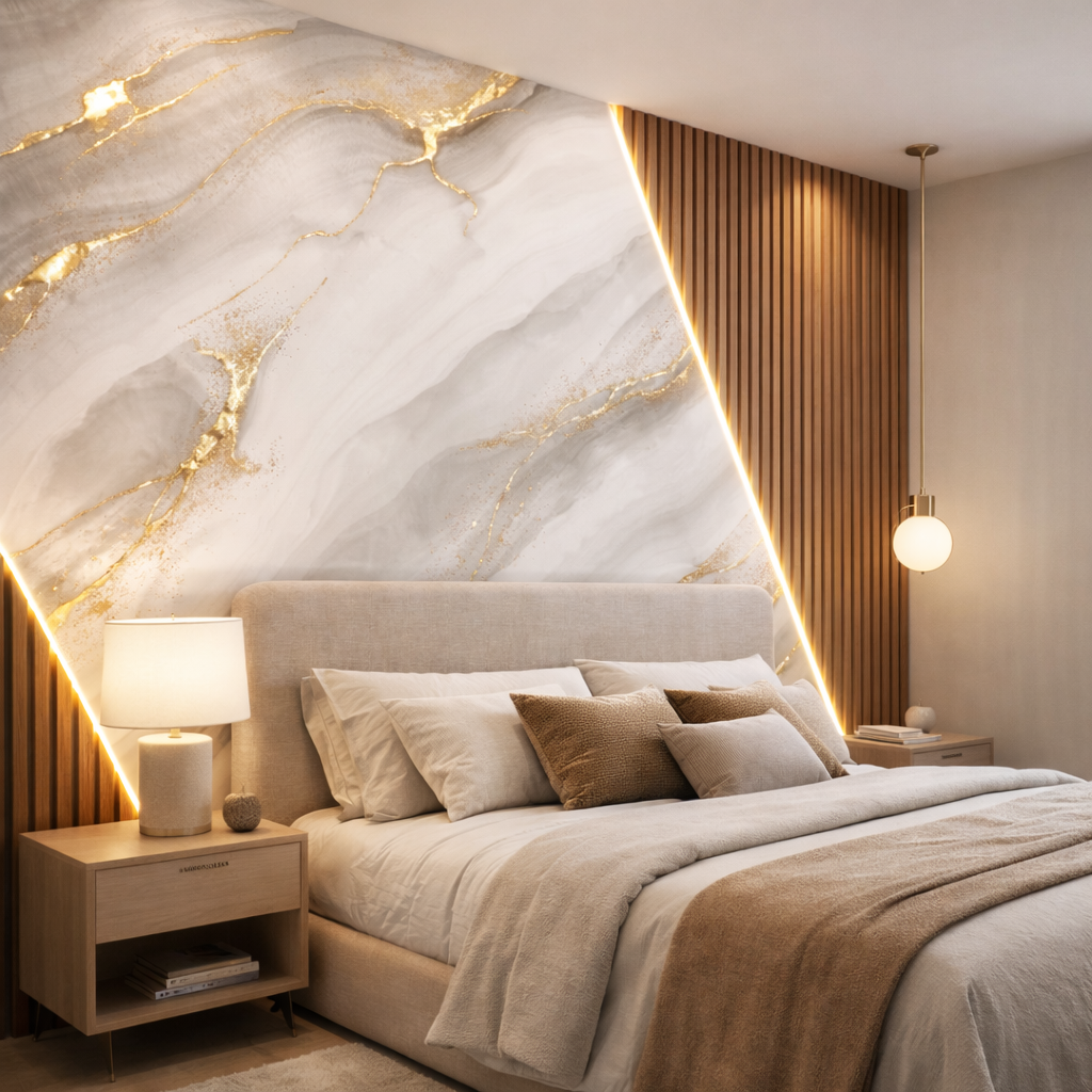 Ivory Glow Marble Wallpaper