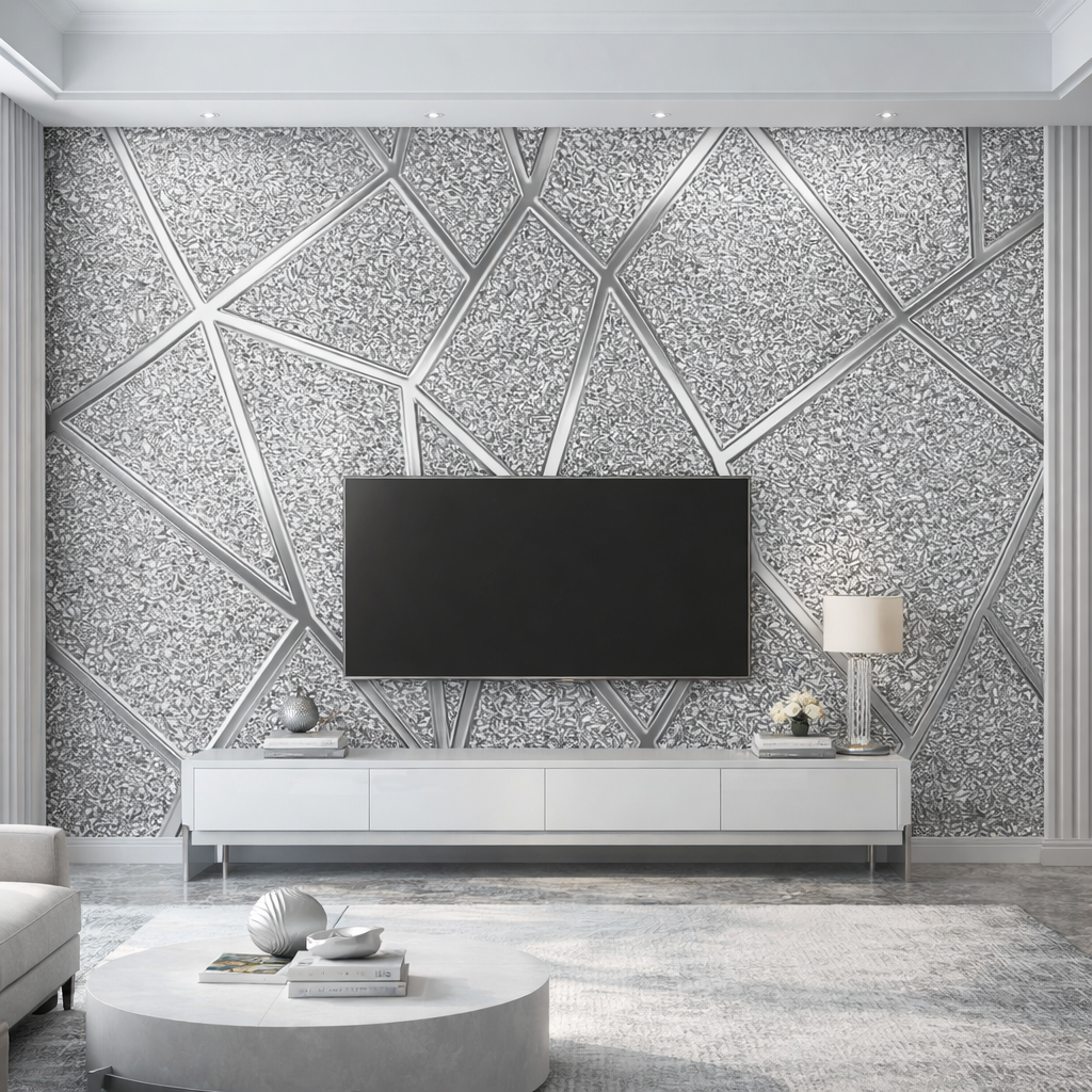 Silver Facet Wallpaper