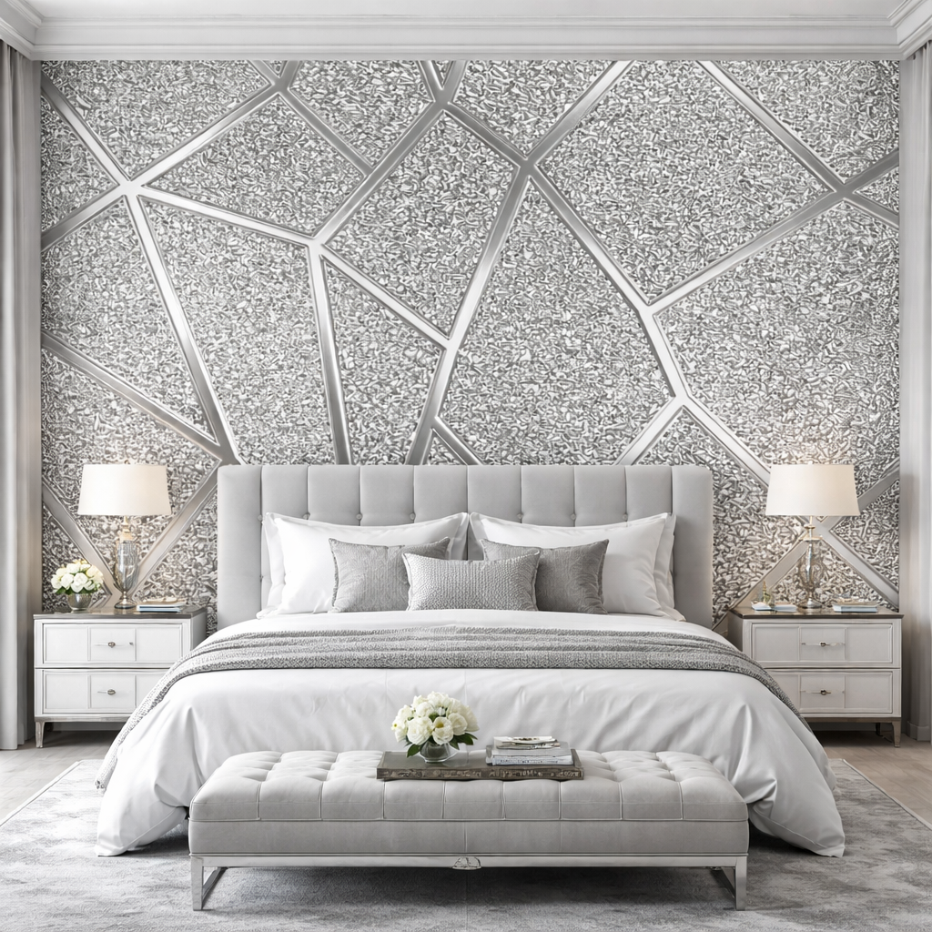 Silver Facet Wallpaper