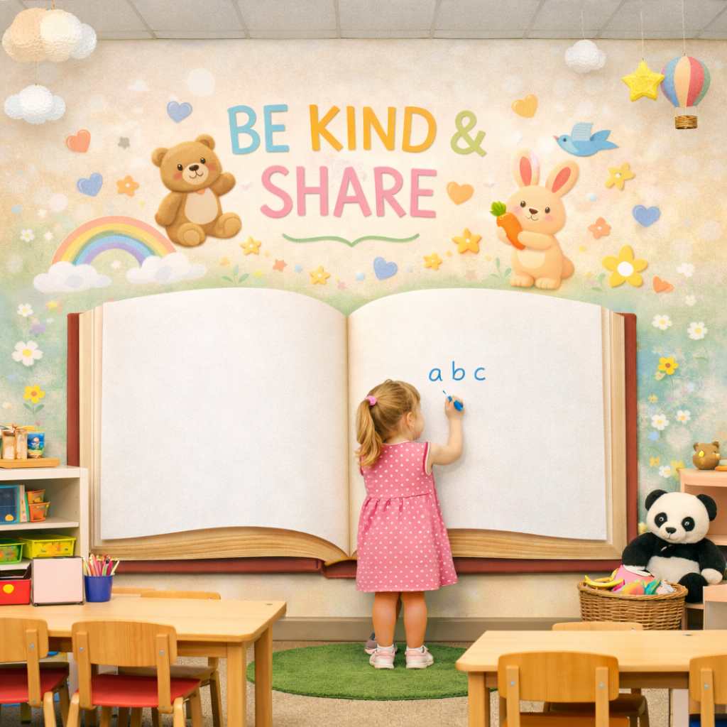 Wipeable Be Kind & Share Wallpaper