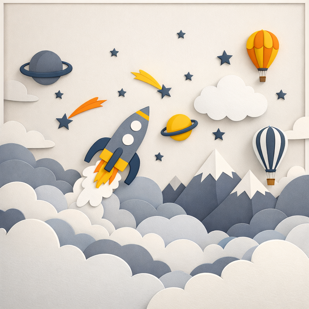 Sky Rocket Kids Wallpaper