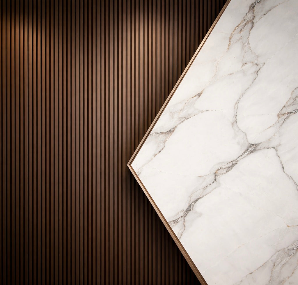 Marble & Walnut Wallpaper