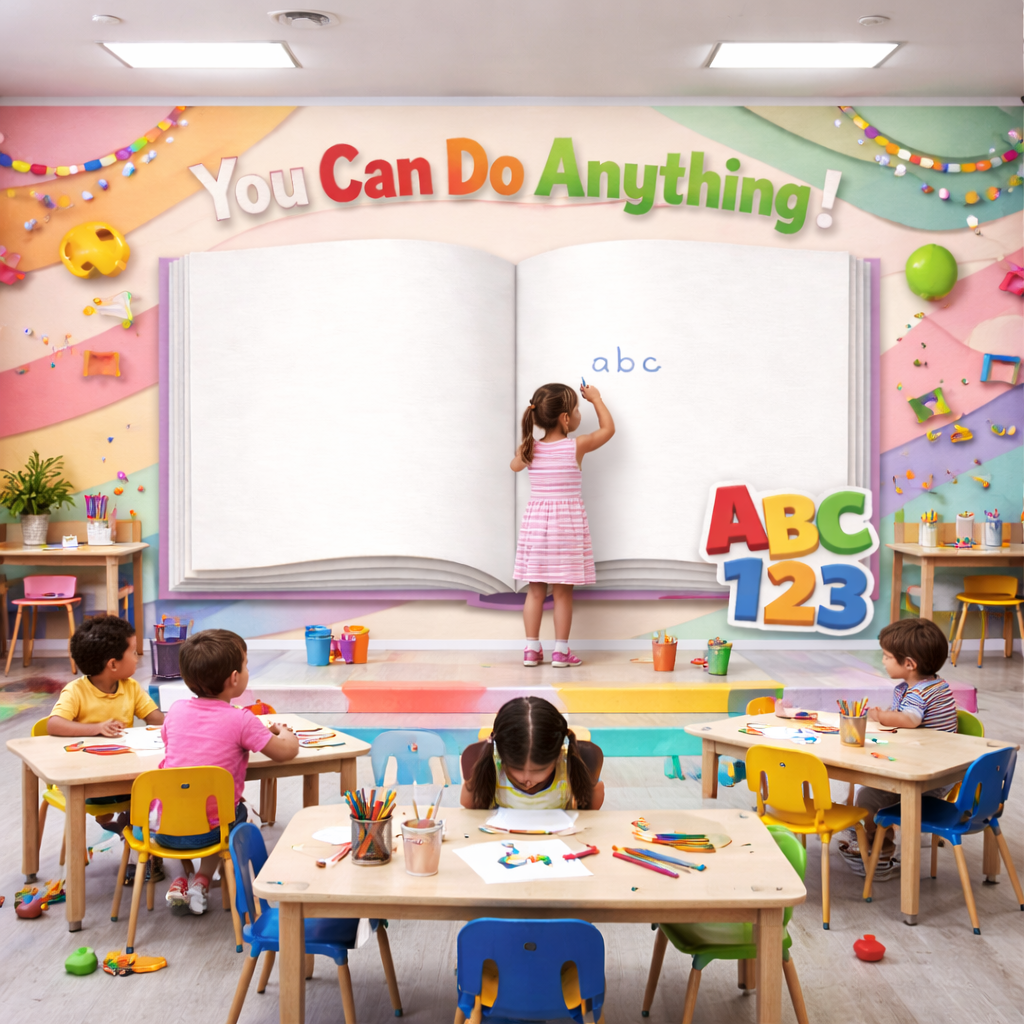 Wipeable Rainbow Study Wallpaper