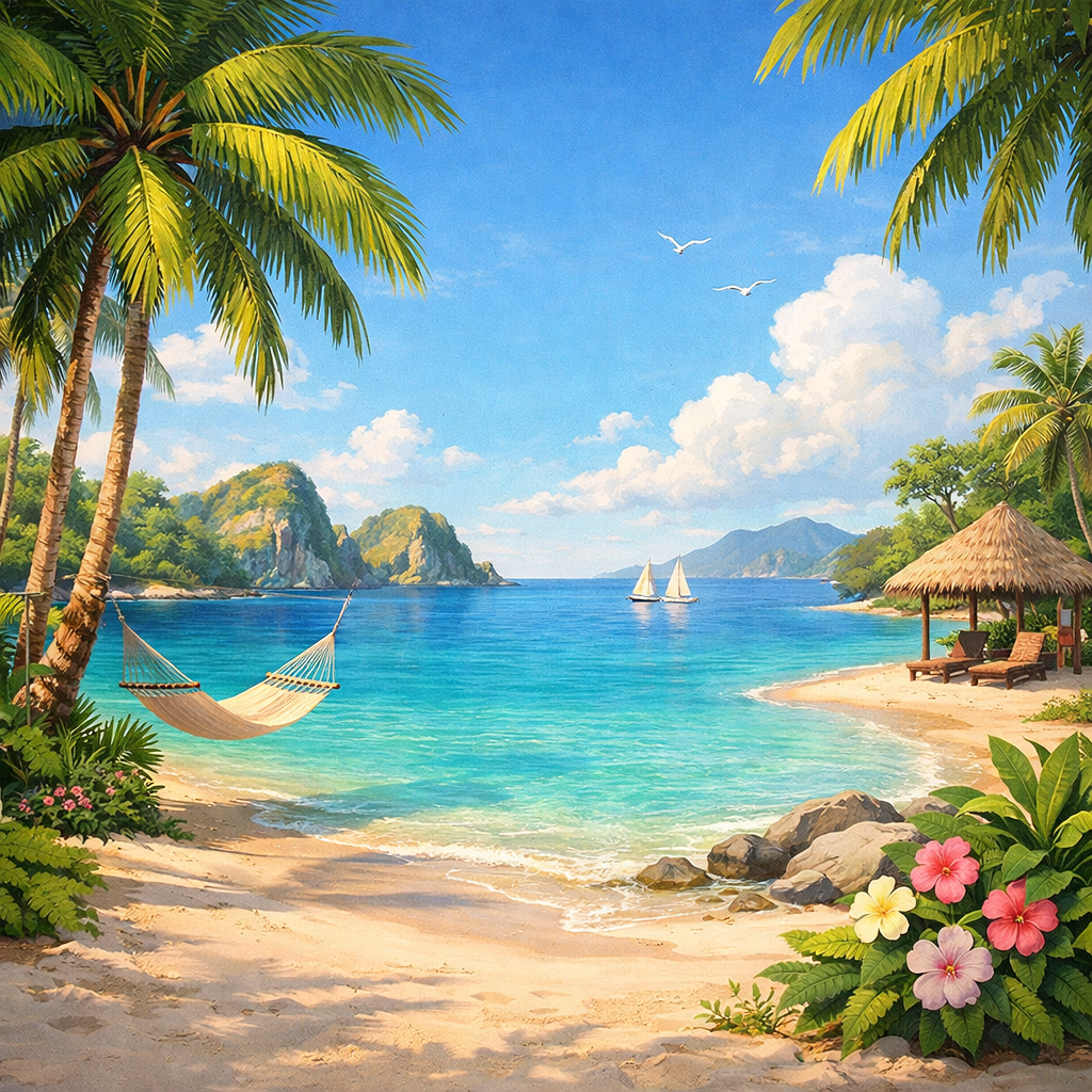 Serene Tropical Escape Wallpaper